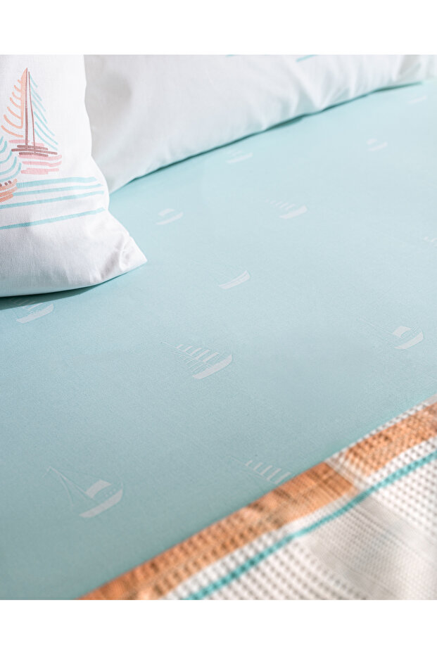 Simone Çift Kişilik %100 Pamuk Karde Baskılı Pike Takımı - Turuncu - 6