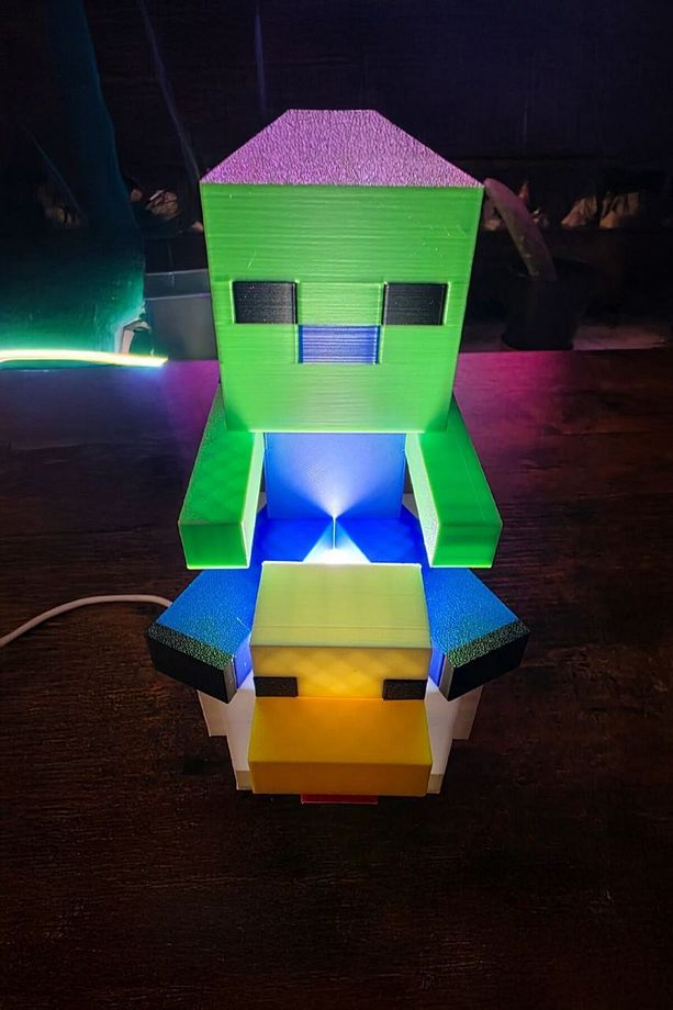 Minecraft Creeper ve Tavuk Tasarımlı Gece Lambası - 2