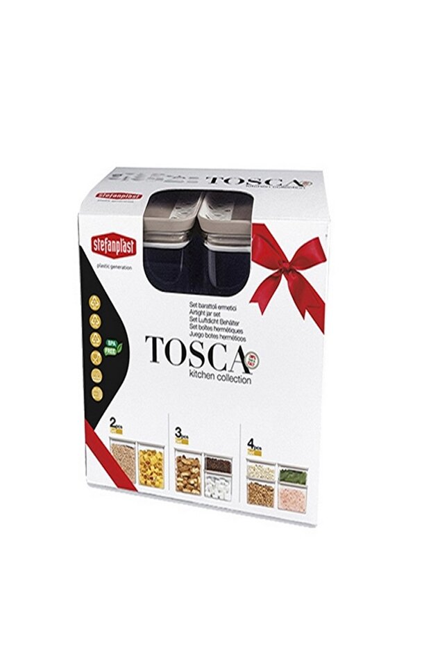 مجموعة أوعية بلاستيكية مستطيلة من توسكا، مكونة من 3 قطع - 3