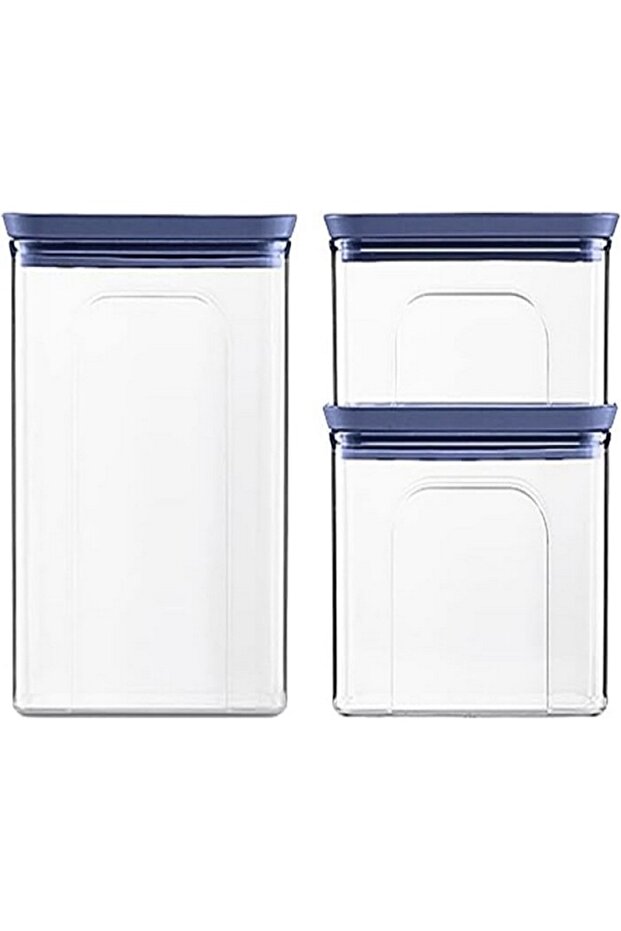 مجموعة أوعية بلاستيكية مستطيلة من توسكا، مكونة من 3 قطع - 1