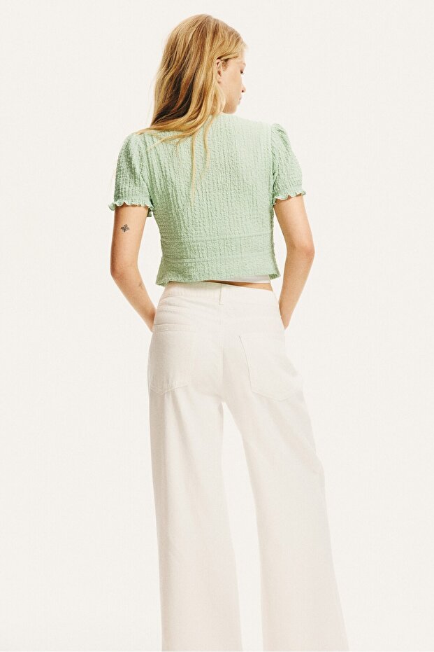 Önü Bağcıklı Krinkle Üst - 5