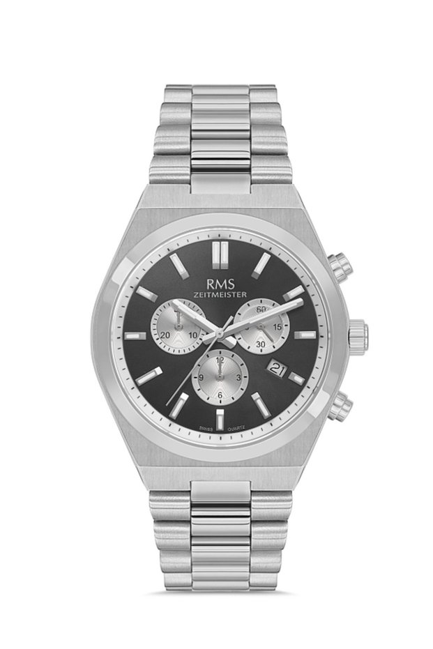 Zeitmeister Rms.1.Ag1595.03 Functions Crystal Glass Metallic Color Men Wristwatch with Active Calendar