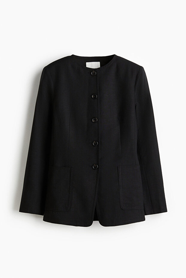 Keten Karışımlı Blazer - 1