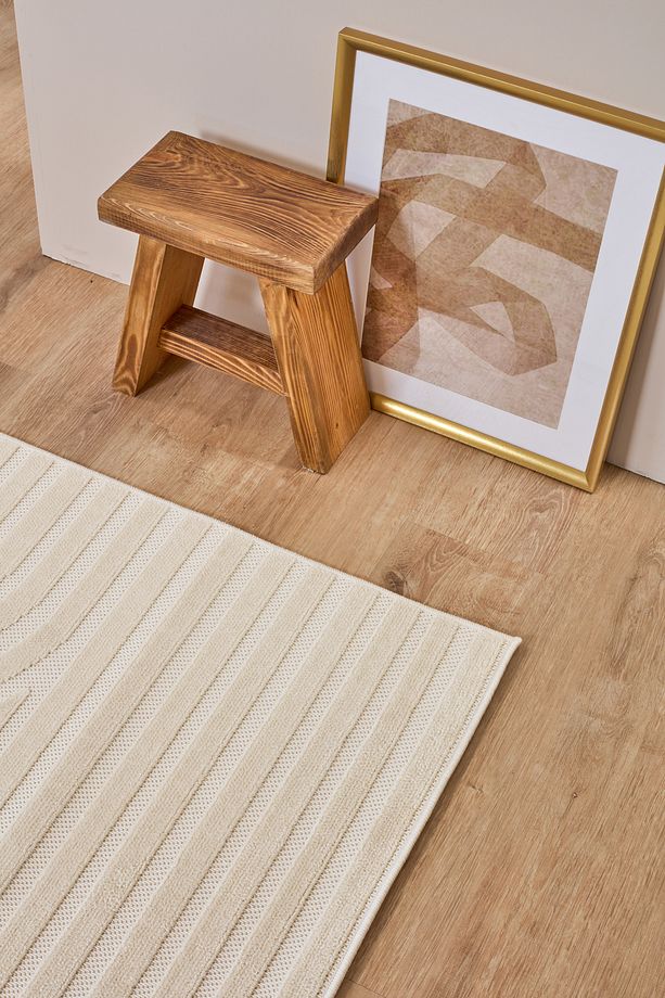 Kaşmir Halı İskandinav Rune White Salon Mutfak Halısı Yolluk - 6
