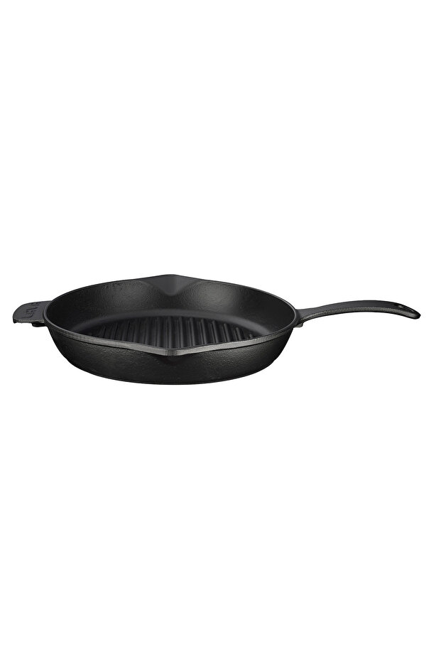 Lava Casting Round Grill Pan Casting Iron Solid Handle Diameter (Ø) 28cm.