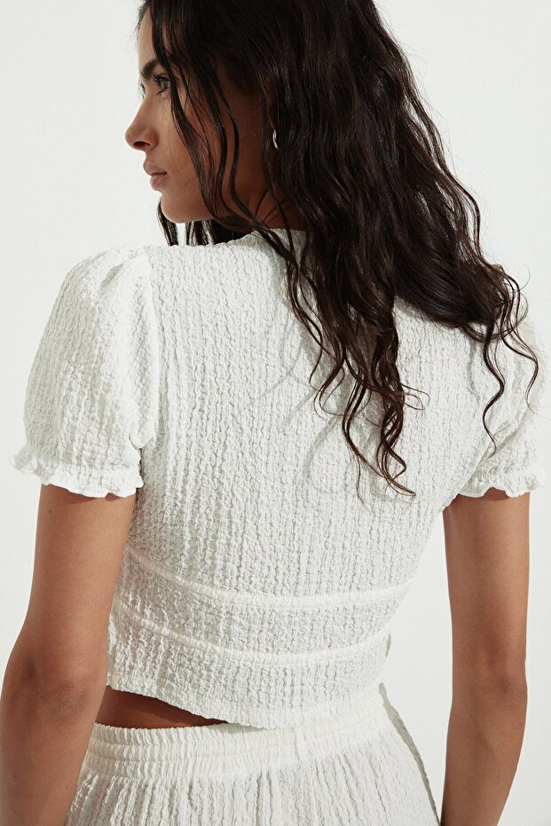 Önü Bağcıklı Krinkle Üst - 4