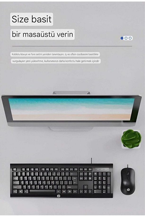 KM100 Kablolu Klavye Mouse Set İngilice Q - 6