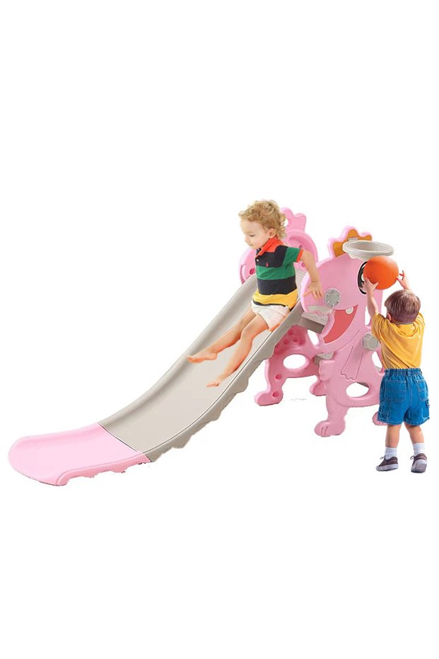 Children's Slide Indoor Household Small Kids Slide for Toddlers Folding Indoor Freestanding Pink