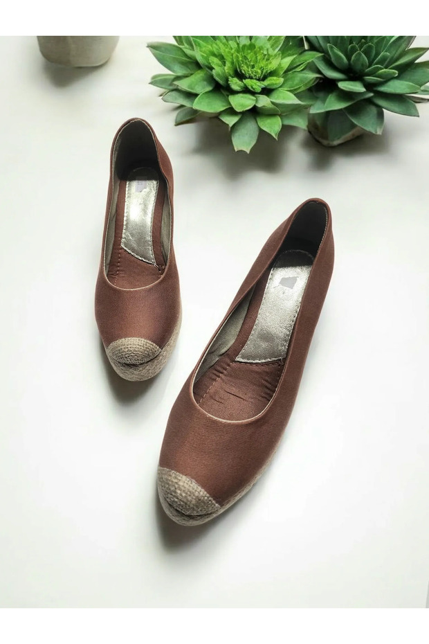Straw&Linen Wedge Heel Shoes