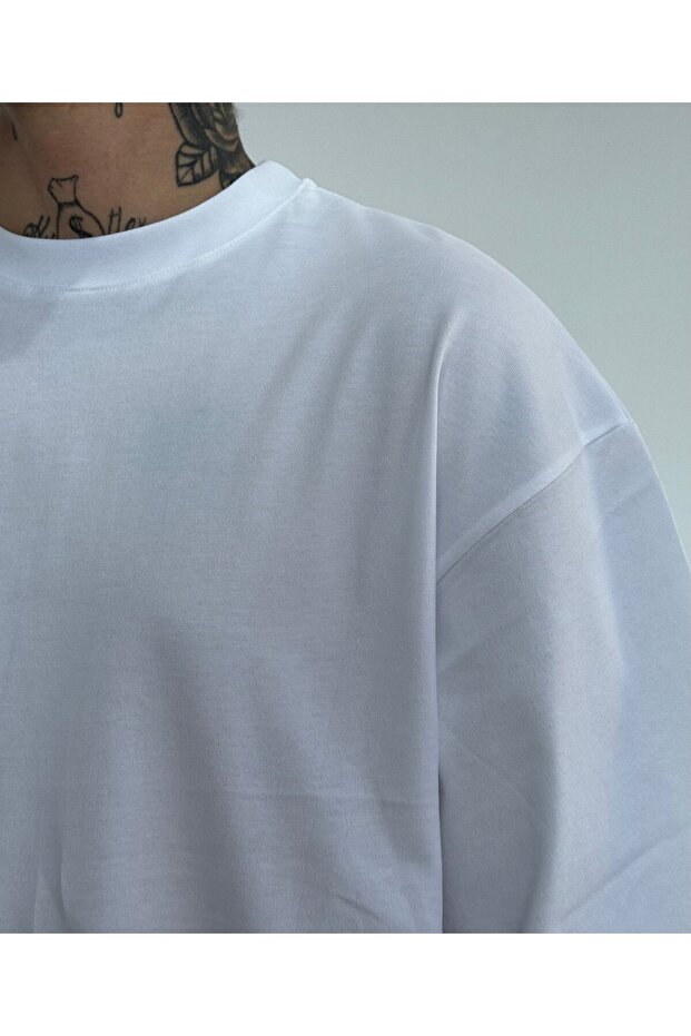 Thin Fabric Medium Oversize Fit Cotton Basic T-Shirt - 3
