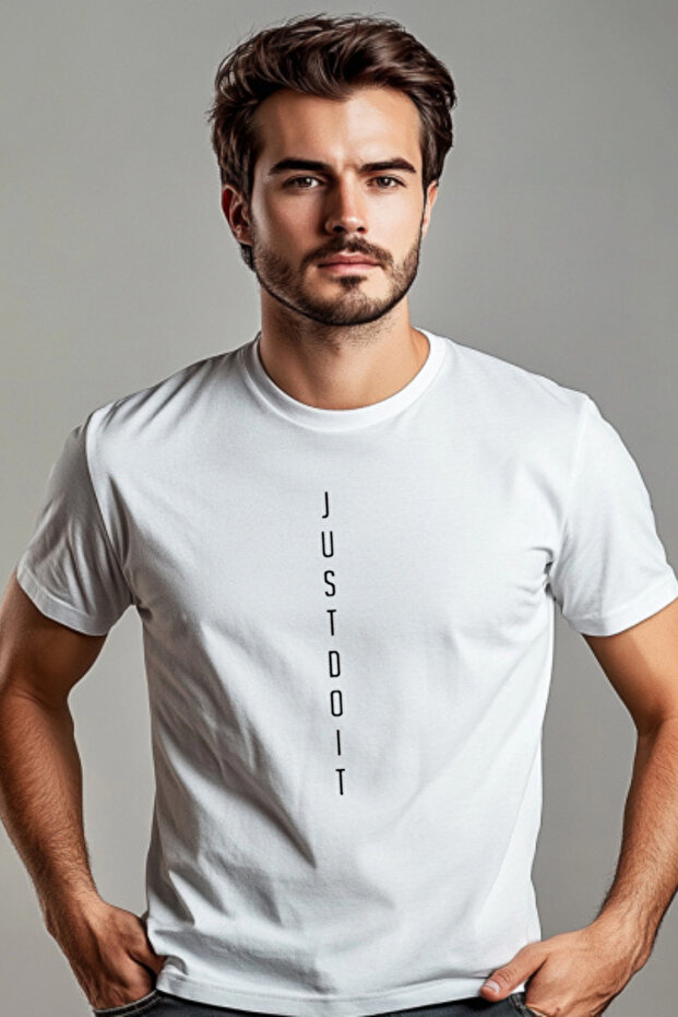 تي شيرت JUSTDOIT مطبوع مقاس كبير
