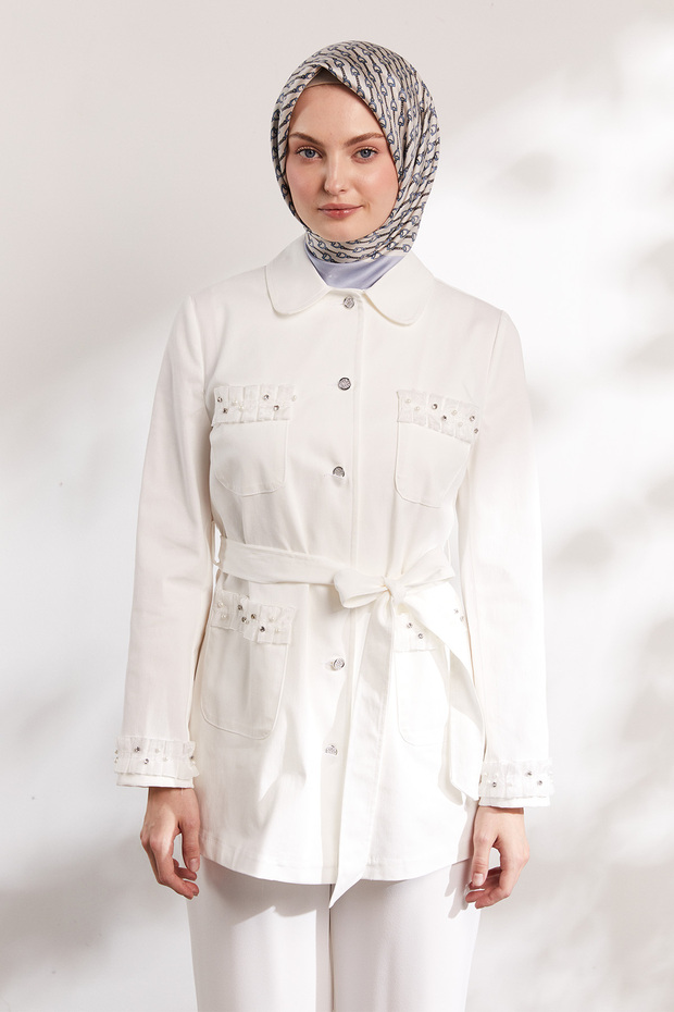 Kurdeleli Kuşaklı Ceket - 3