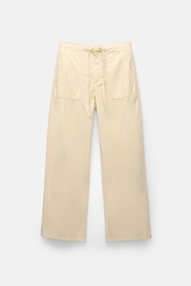 Bol kesim poplin pantolon - 7