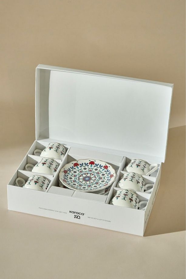 Ebruli 6 Kişilik Kahve Fincanı 100 ml - 6