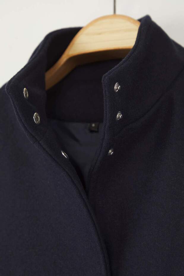 Trendyolmilla Základní Kousek Šatníku Námořnická Modrá Oversize Kašmírová Bomber Tenčí Bunda Kabáty TWOAW26MO00128 - 6