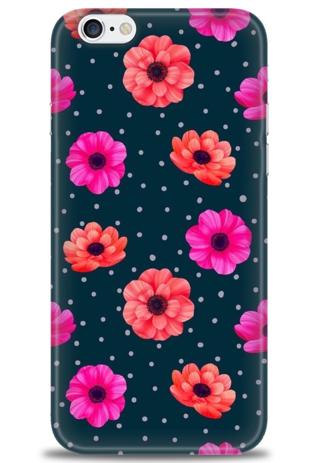 Case for iPhone 6 Plus Hd Print Case - Polka Dots and Flowers - Mrc