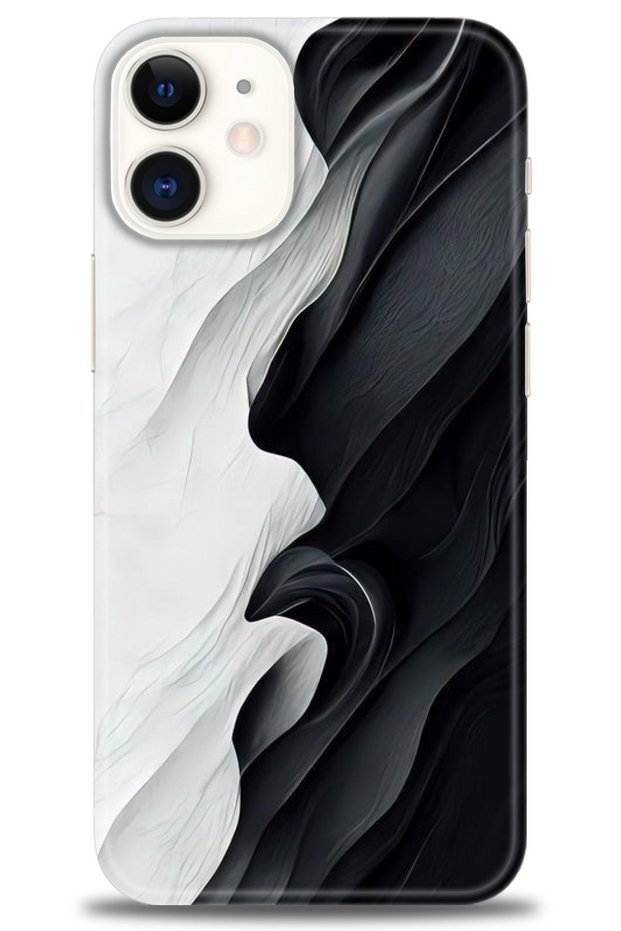 Case for iPhone 12 Case Hd Print Case - Black and White + Full Screen Protector