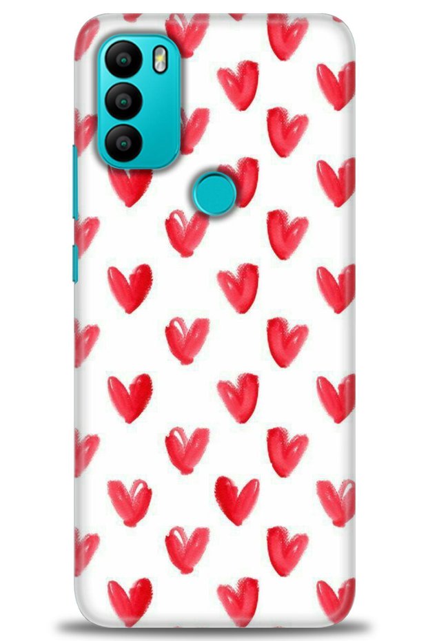 General Mobile Gm 21 Plus Case Hd Printed Case - Red Tiny Hearts - Mrc
