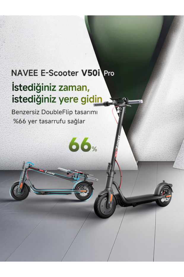 V50i Pro Elektrikli Scooter 50 Km Menzil 25 Km Hız 700w Güç Katlanır Scooter Ipx5 Doubleflip - 2