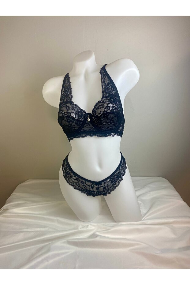 Kadın Siyah Dantelli Bralet Südyen - 2