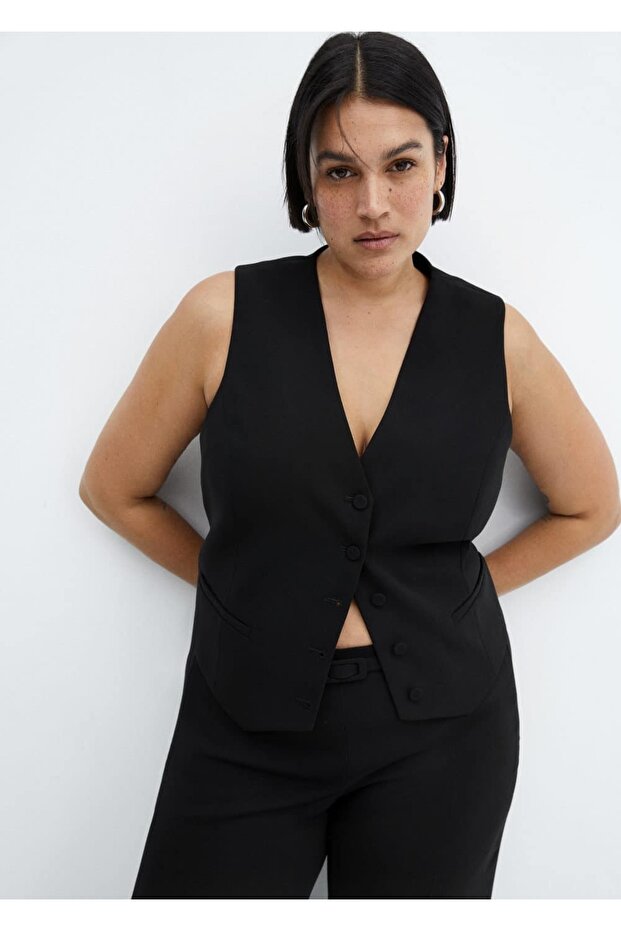 Düğmeli takım yelek - 5