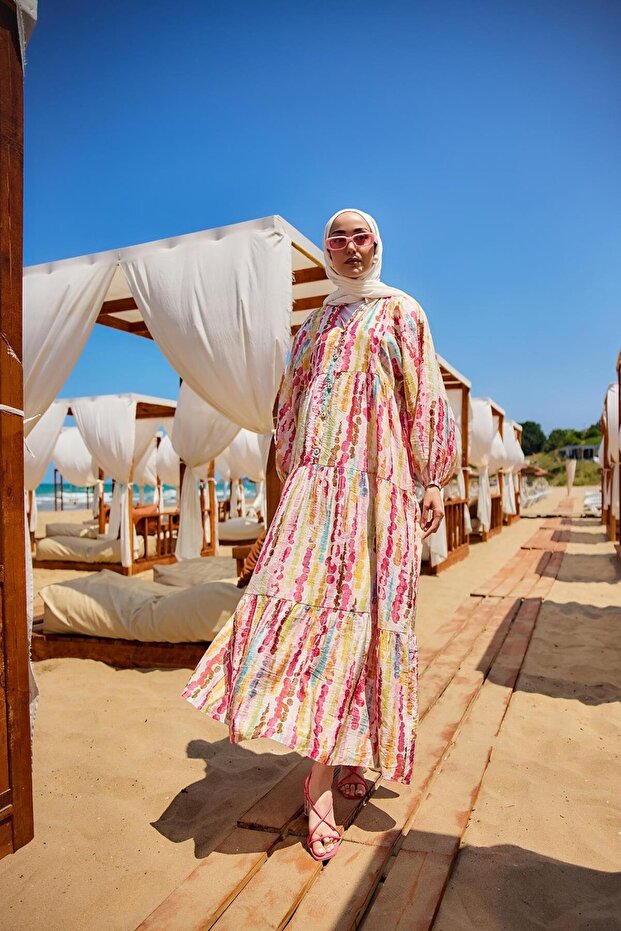 Women's Bead Pattern Dress Pink