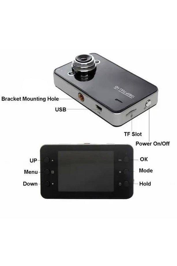 Full Hd 1080p 2.4" Tft Ekran Araç Kamerası Türkçe Menü Dash Gece Görüşlü G Sensör Geniş Açı - 1