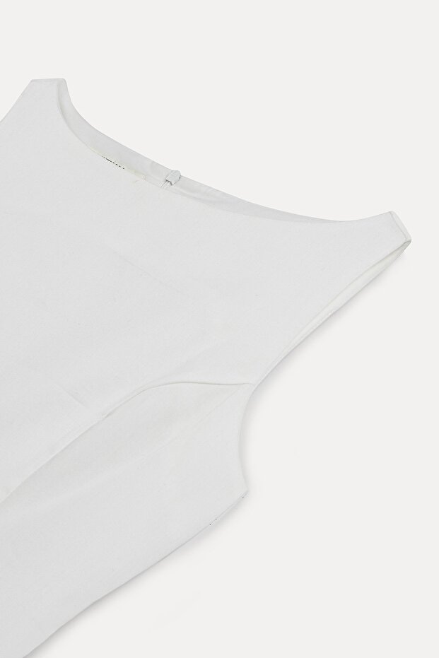 Kayık poplin elbise - 2