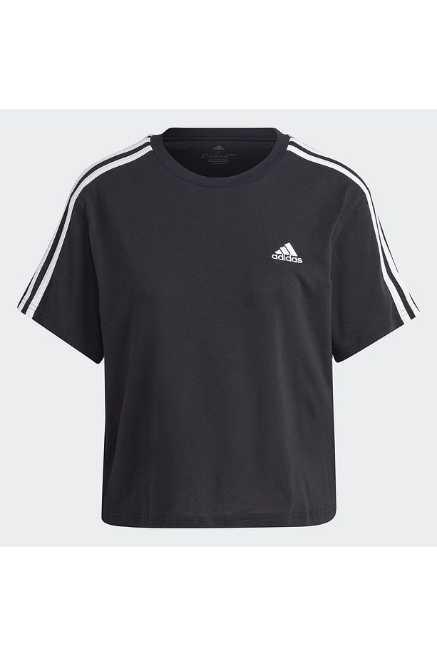 Essentials 3-stripes Single Jersey Crop Üst - 3
