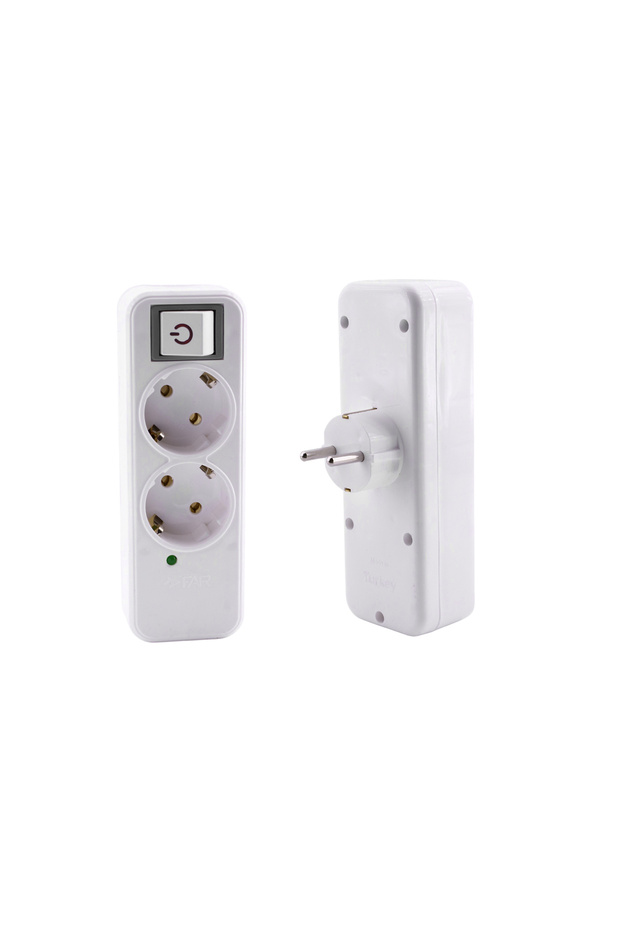2-Piece Group Socket with Wireless Surge Protection Switched Plug Socket with Golyat Button Grounded Multi Coupler - 7