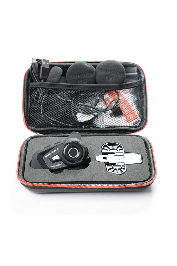 Kn6100 Pro Motosiklet Kask Interkom Bluetooth Intercom Kulaklık Seti Karbon Siyah Çanta Hediyeli - 3