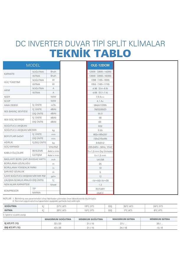 Hıtech Dcm 12000 Btu Duvar Tipi Inverter Split Klima A - 6