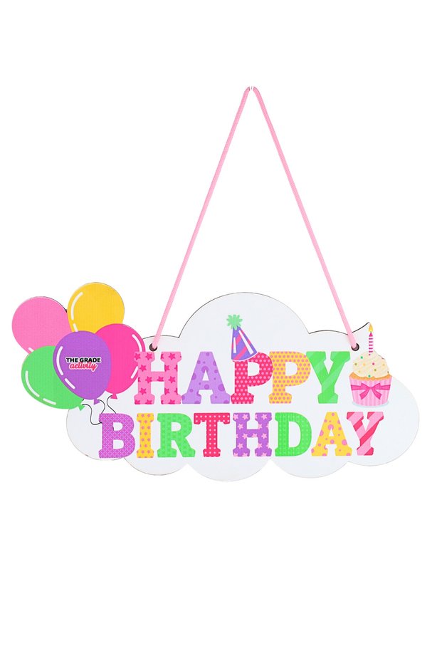 Hangable Happy Birthday Themed Children's Party Decorations Birthday Ornament Party Set Pink Birthday Set