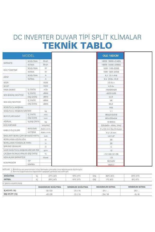 Hıtech Dcm 18000 Btu Duvar Tipi Inverter Split Klima A - 6