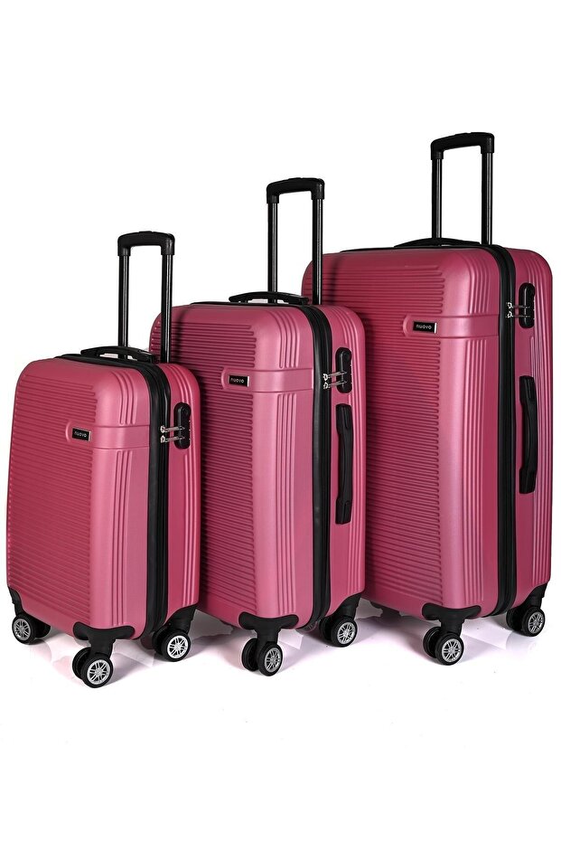 Deriend 3000 Unisex 3'Lü Valiz Seti Gül Kurusu - 2