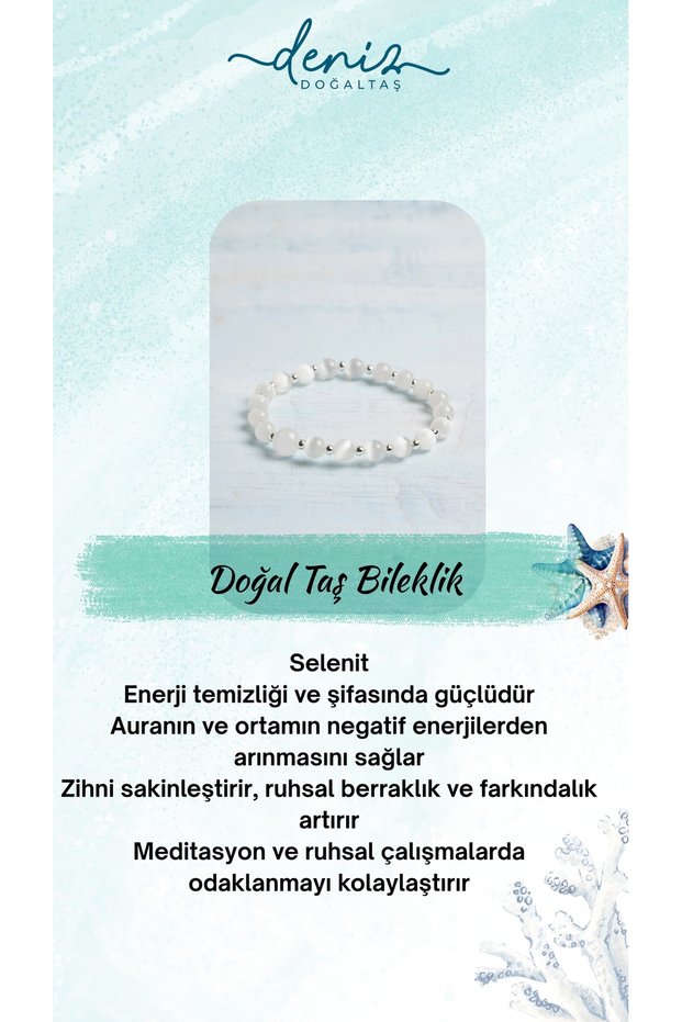 Certified Selenite Natural Stone Bracelet Purification and Calmness