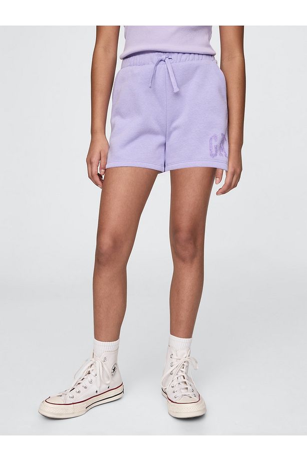 Kız Çocuk Lila Gap Logo Fransız Havlu Kumaş Pull-On Şort - 4