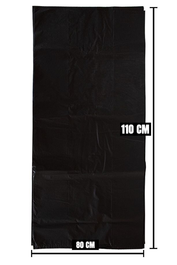 Siyah 1 Kg (TAKRİBİ) 80x110 Extra Büyük Eşya Taşıma Taşınma Poşeti Moloz Çuvalı Yaklaşık 7-8 Adet - 1