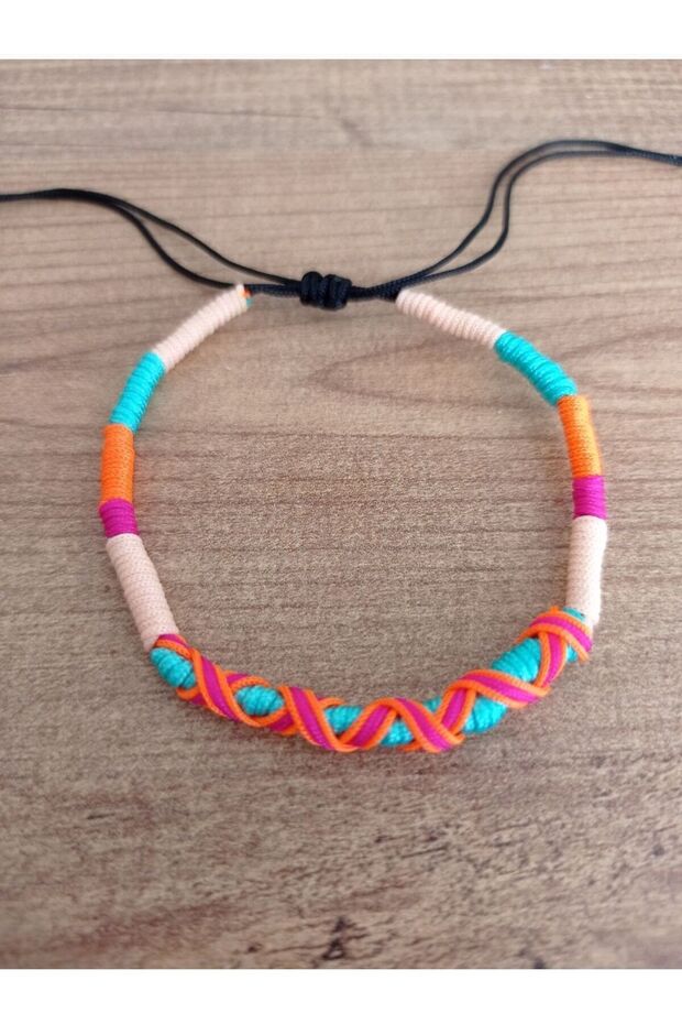 Çok renkli örgü halhal - 1