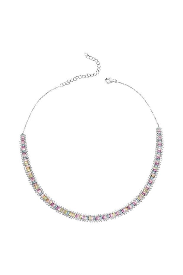 Silver Renkli Taş Kolye - 3