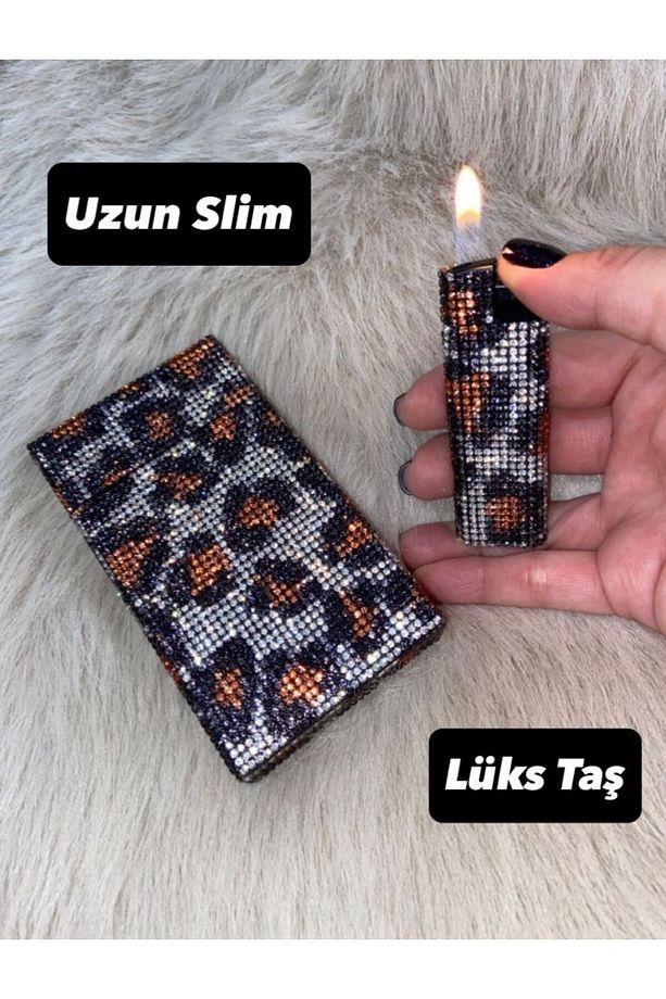 Taşlı Sigara Kutusu Ve Çakmak (UZUN SLİM) - 1