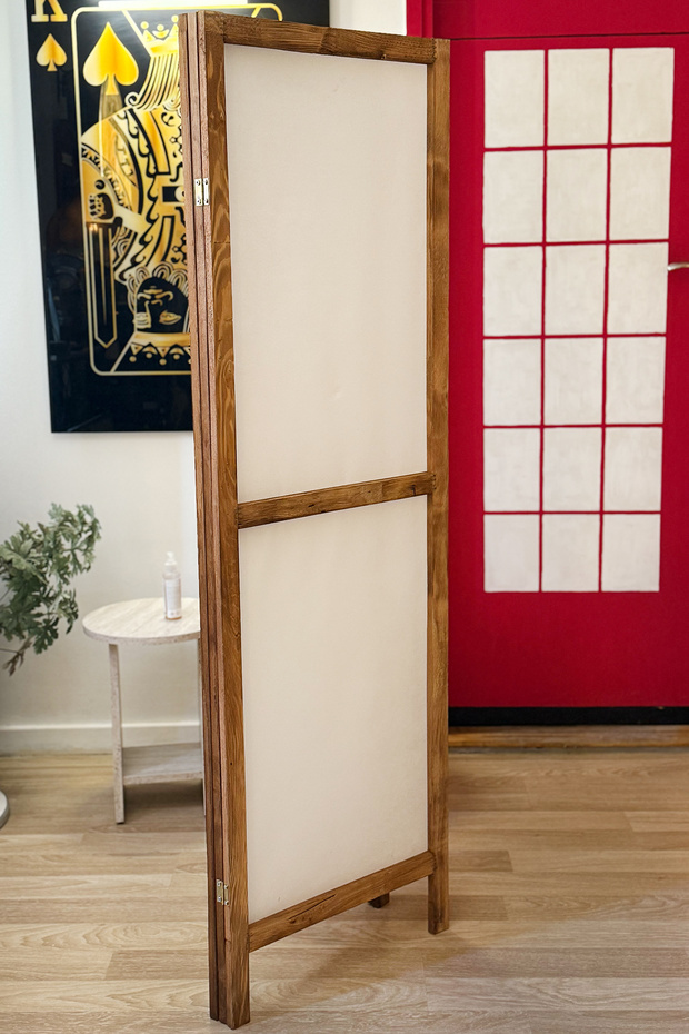 Ahşap Paravan Panel Kumaş Seperatör Paravan 6006 - 4