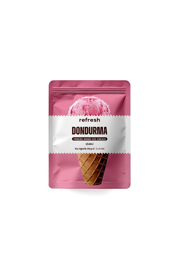 Freeze Dry Çilekli Dondurma - Dondurularak Kurutulmuş Dondurma - 30GR - 2