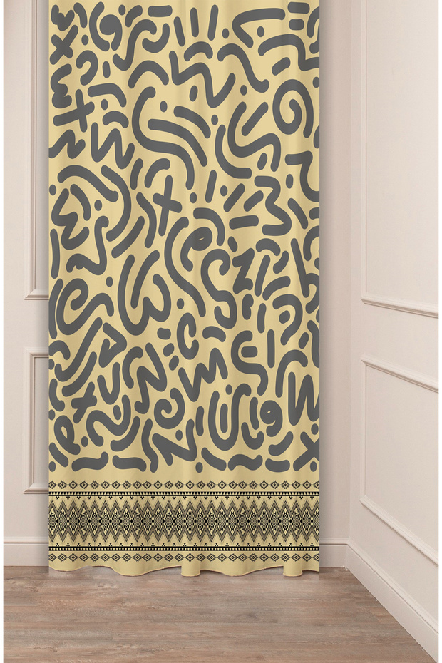 Mandala Bohemian Geometric Line Ethnic Antique Pattern Special Design Digital Printed (Single Wing) Background Curtain