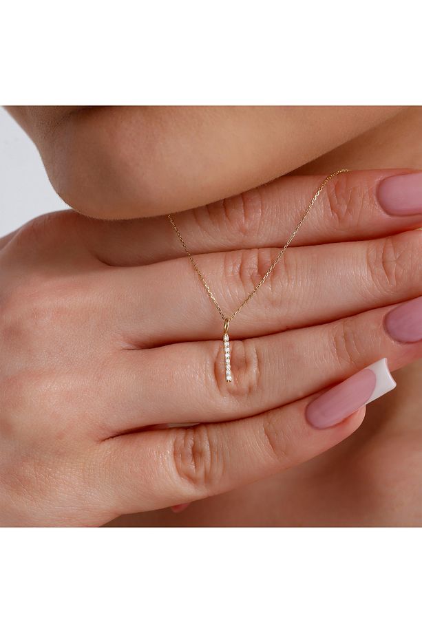 0,04 Karat Pırlanta Taşlı Sıralı Kolye - PR01546 - 5