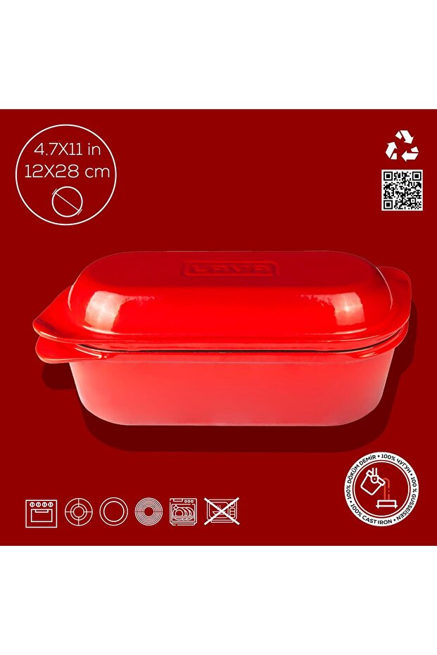 Cast Iron Pot with Solid HandleSize 12x28cm - 5