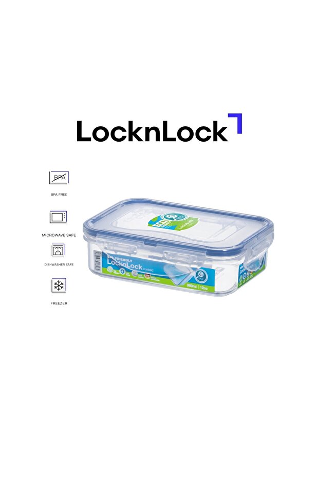 علبة تخزين طعام مستطيلة محكمة الغلق سعة 360 مل - 1