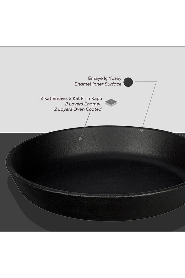 Döküm Yuvarlak Kızartma Tavası Yekpare Saplı. Çap(Ø)16cm. - 6