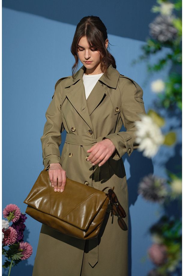 Oversize Haki Trençkot - 7