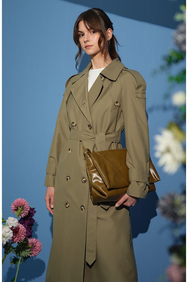 Oversize Haki Trençkot - 5